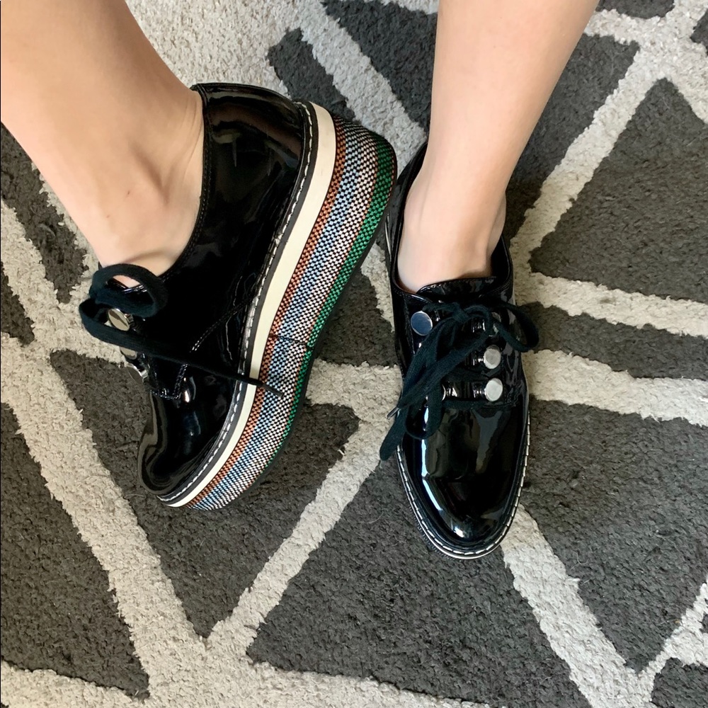 Zara Black Platform Oxfords